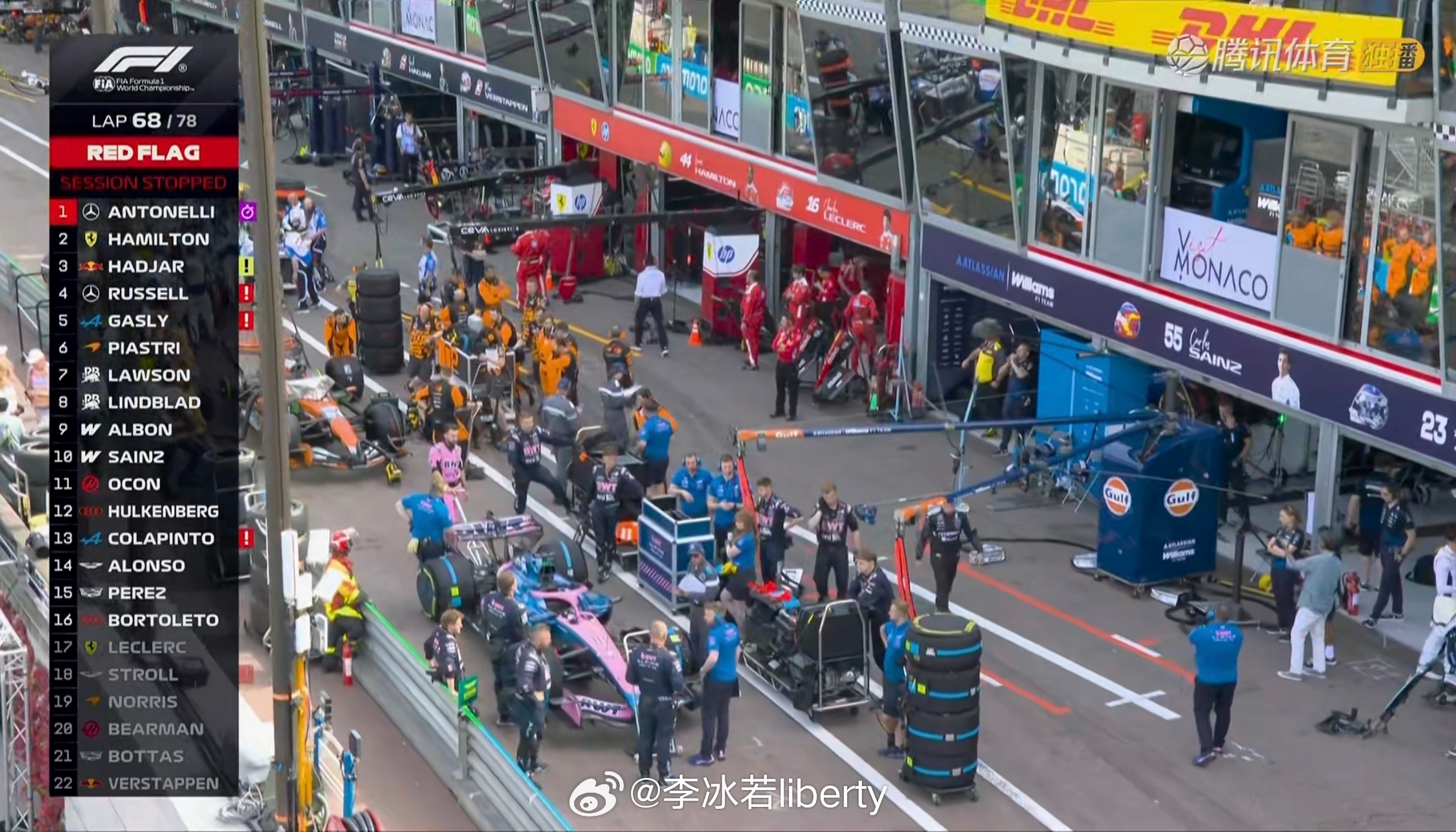 2026F1摩纳哥大奖赛 拉塞尔 也没这个命白跑不如弃赛真的得来速啊