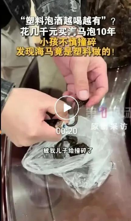梅州一男子花数千元泡了十几年的“海马酒”，发现海马竟然是塑料？什么情况？

12