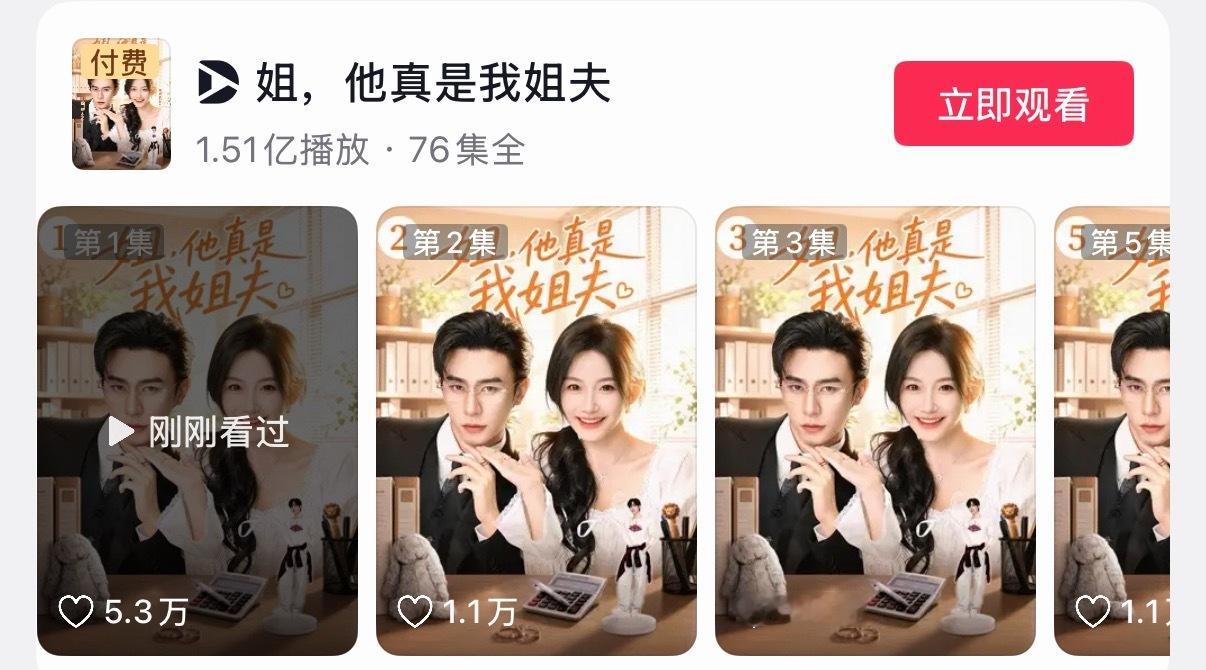 姐，他真是我姐夫，红果端付费端果然都播的好好，这种类型的剧就属于虽然看起来很糖水
