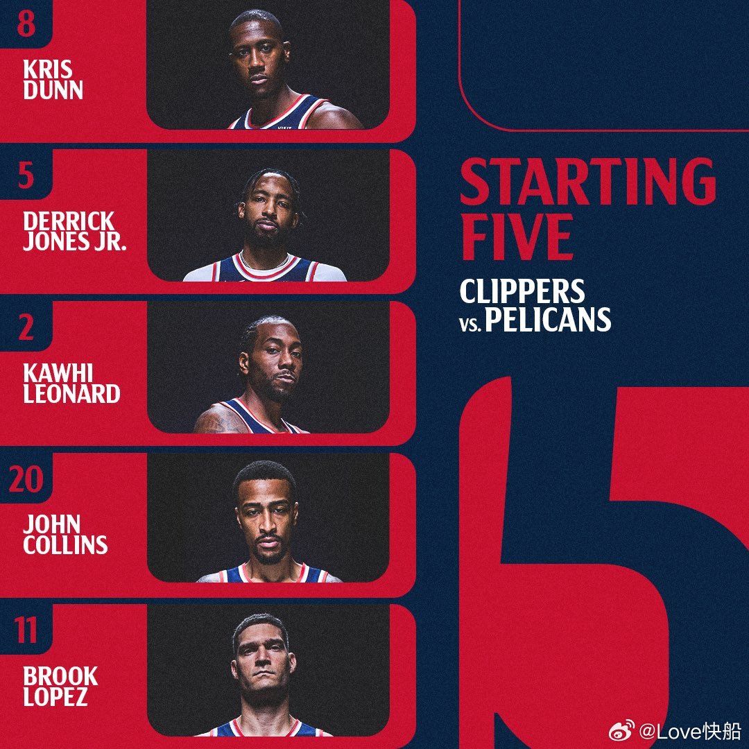 快船对阵鹈鹕，就要开始了，伦纳德科林斯打，鹈鹕穆雷和墨菲打！观看就在：网页链接，