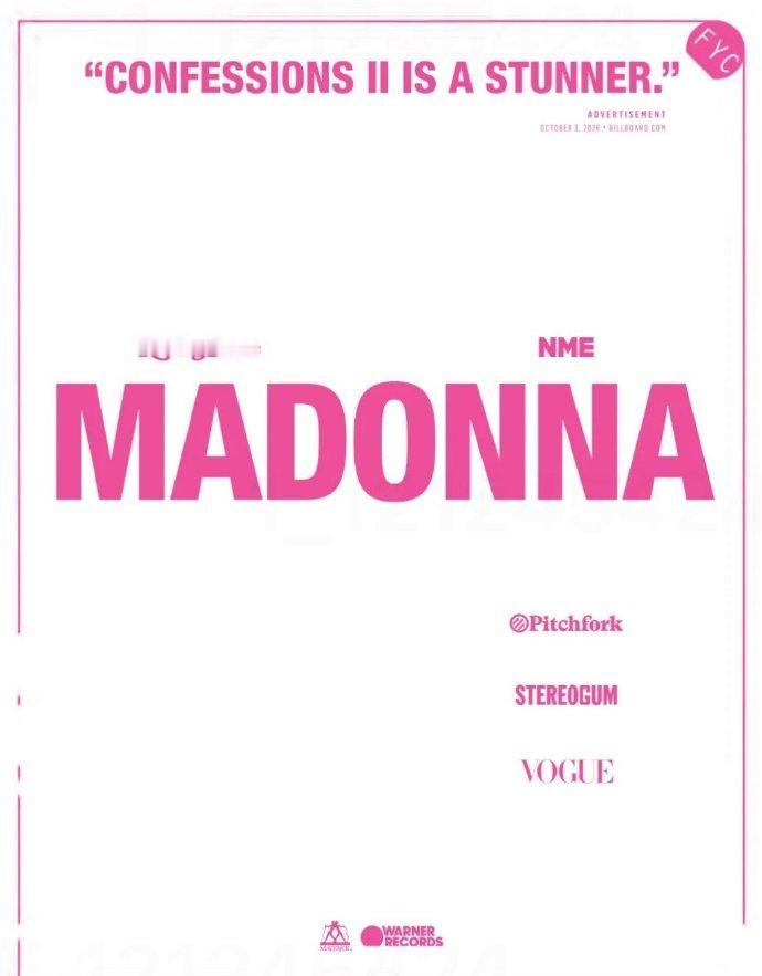 CONFESSIONS II is a stunner.格莱美Madonna[超