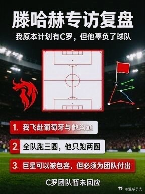 滕哈赫：C罗当年辜负了球队也辜负了我，他在场上从来不跑动c罗足球 北京时间10 