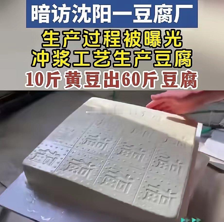 怪不得现在豆腐味儿这么淡！      记者暗访某豆腐厂，说是各种工艺能把黄豆制作