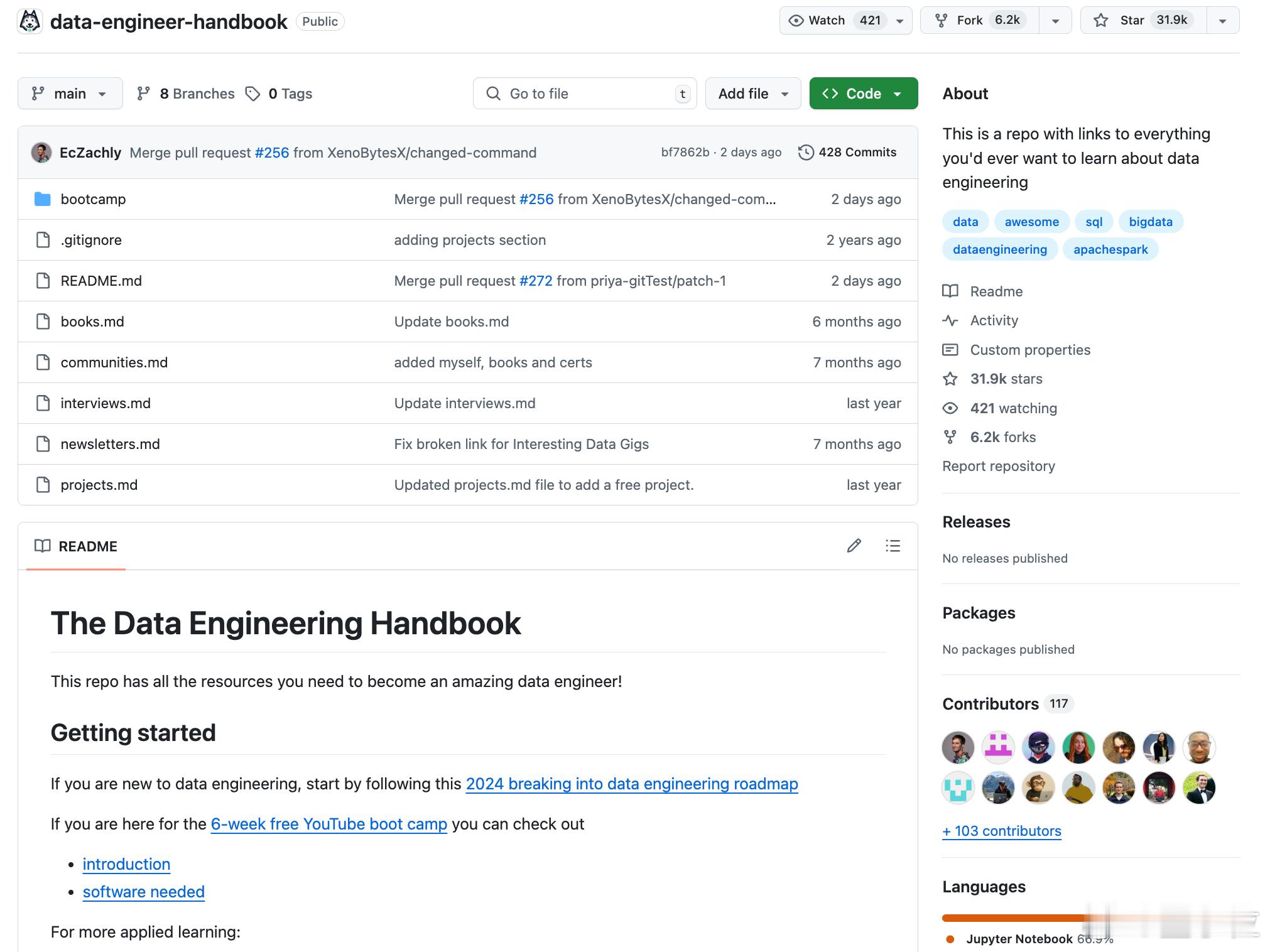GitHub数据工程师手册数据工程师资源汇总GitHub上发布的《数据工程师手册