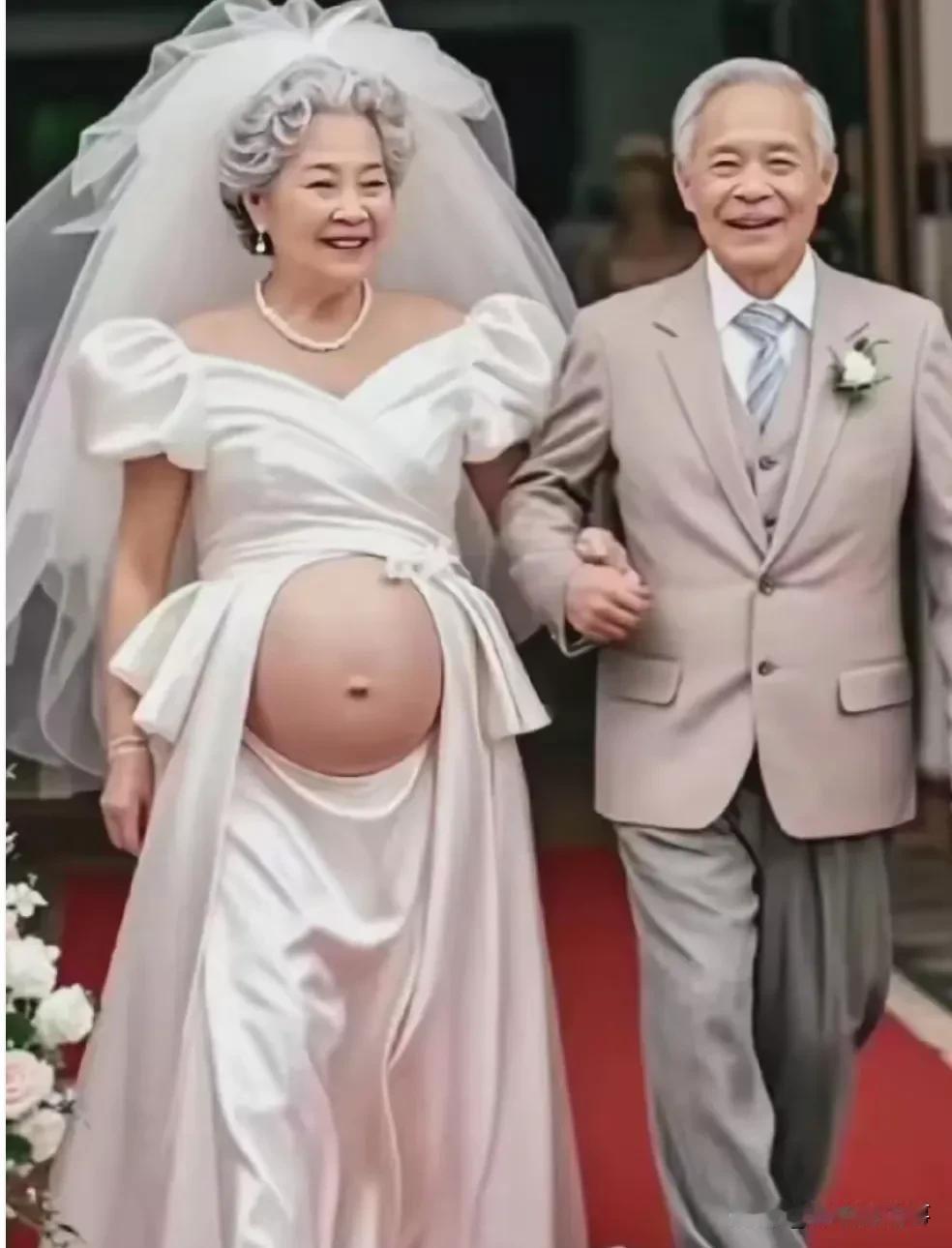 全网最恶心的一张图
①年龄大结婚没问题。
②结婚走红毯也没毛病。
③恶心的是这么