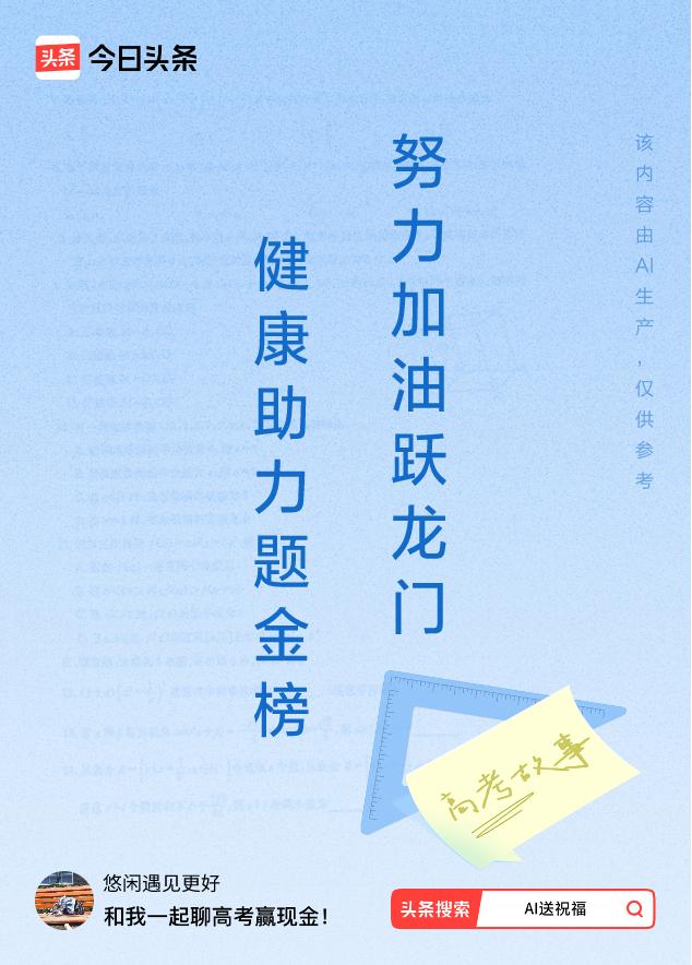 诗词对联送祝福上联：健康助力题金榜，下联：努力加油跃龙门。我正在参与【诗词对联送