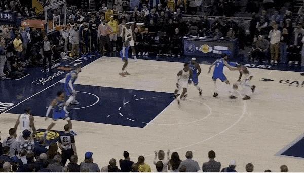 绝平中投！西卡无愧步行者真核！
在今天NBA常规赛步行者对阵雷霆的第四节比赛最后