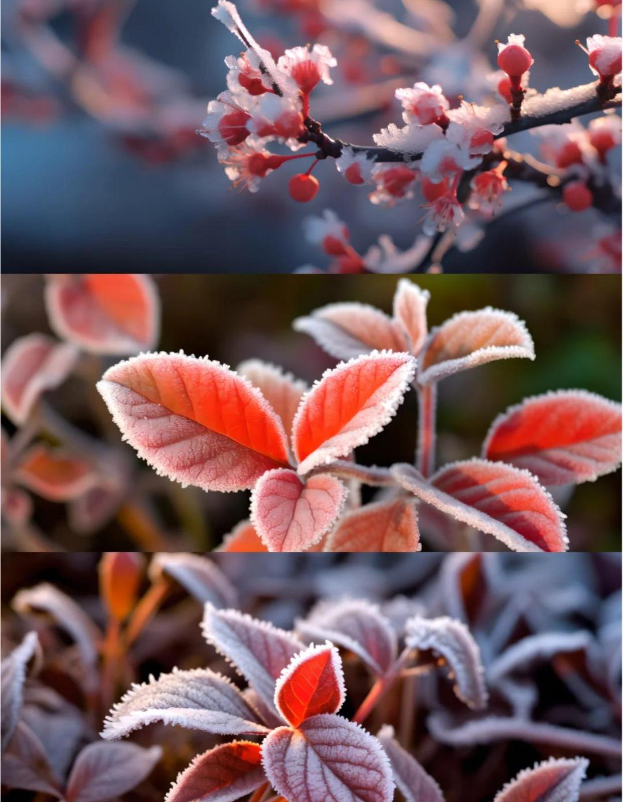 春风，夏雨，冬雪，那秋是什么秋霜。霜叶红于二月花。既是对秋的描写，也是对秋霜的赞