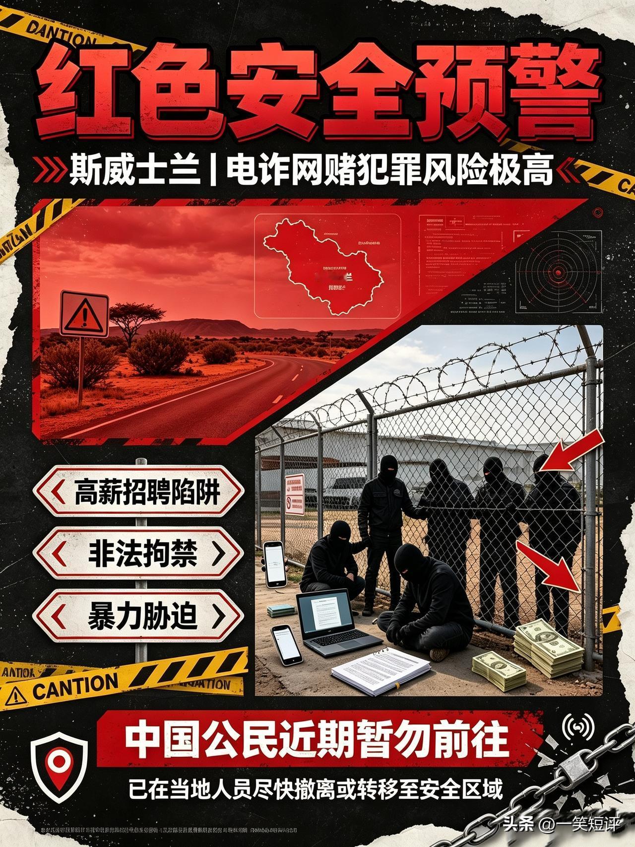 【红色预警🇨🇳安全风险极高⚠️这次是斯威士兰】
斯威士兰🇸🇿，非洲袖珍小