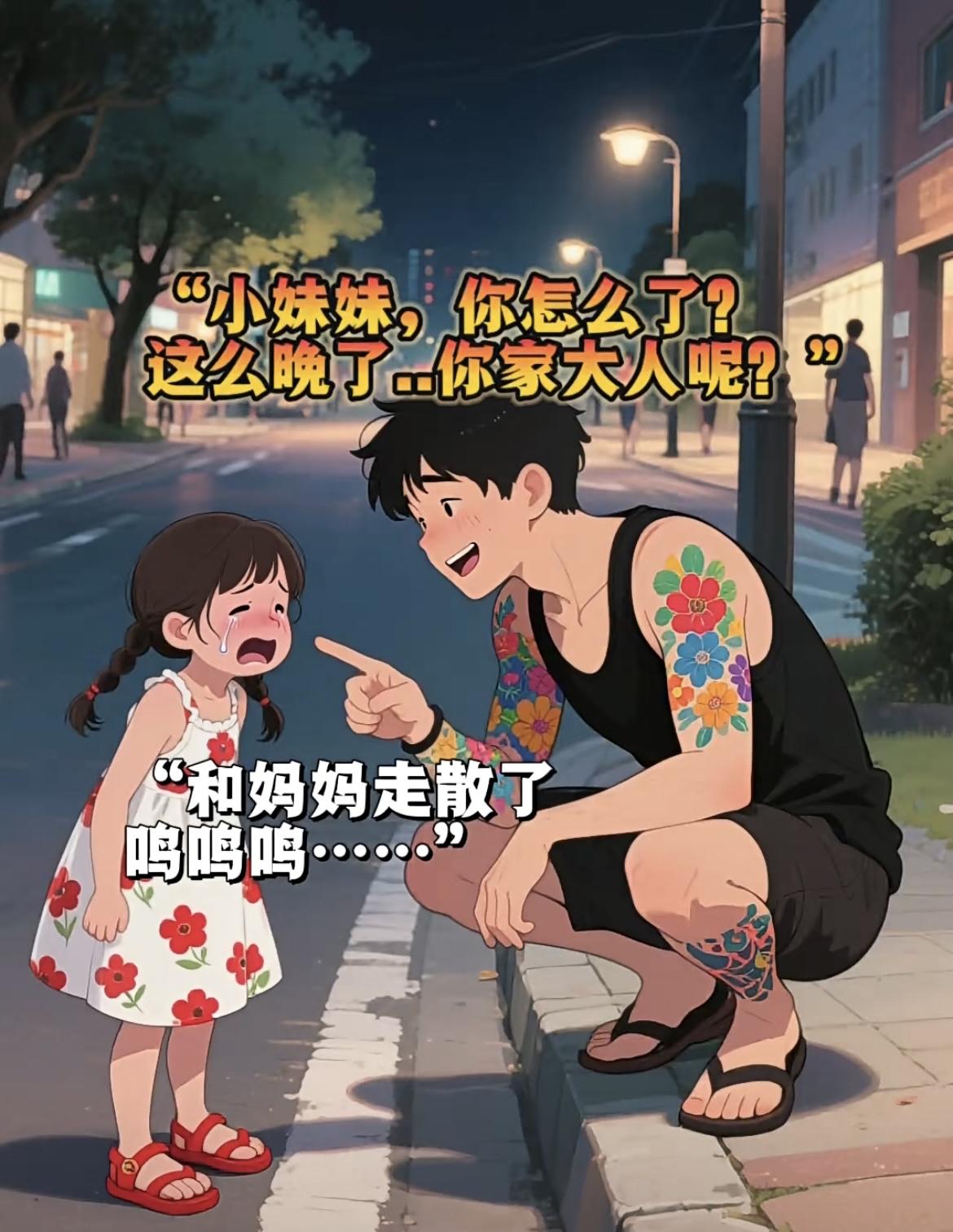 “雨中做好事，难忘的回忆”🌧️👧👨