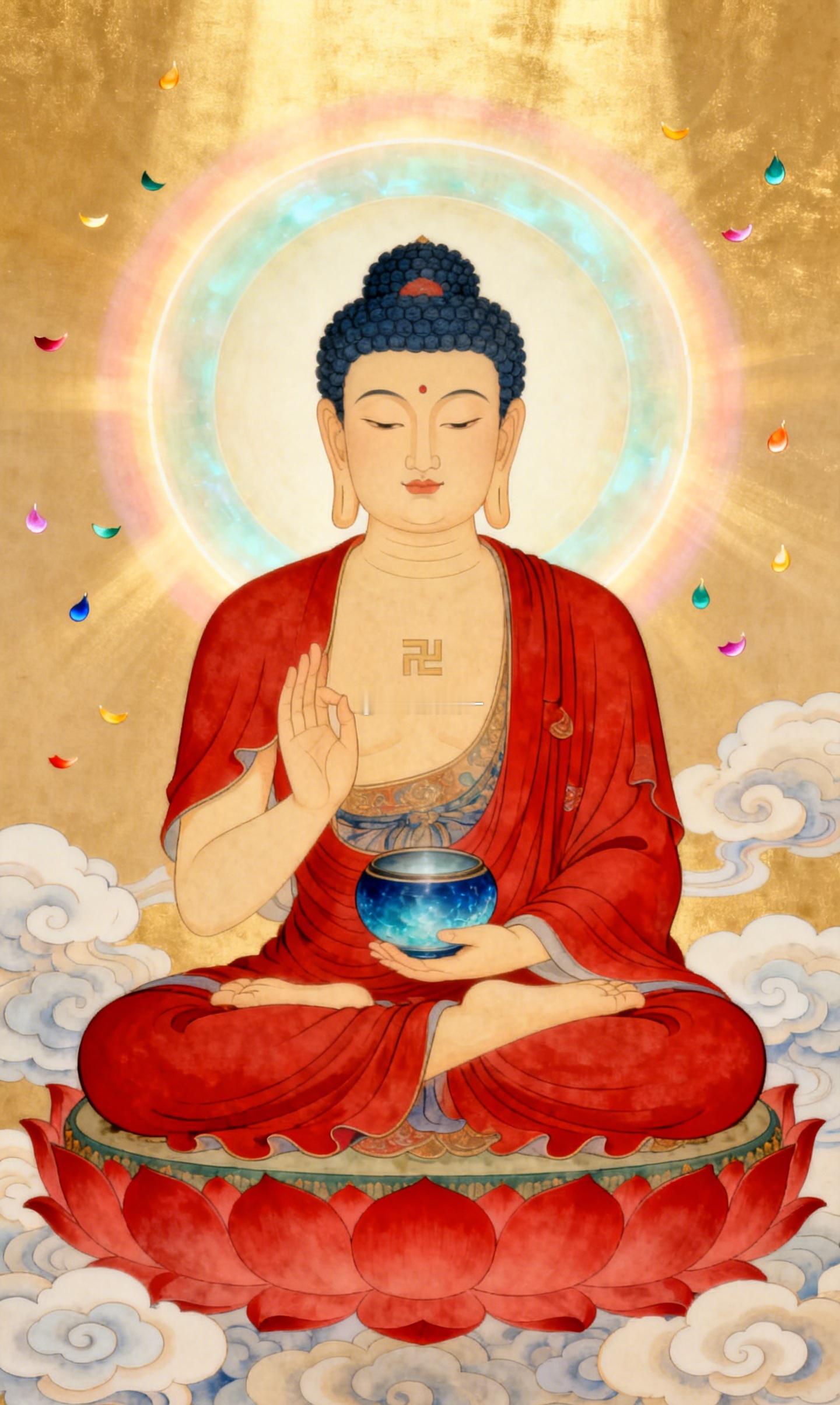 有缘遇见，便收下药师佛的一份福泽：病痛远离，身体康健，家中老幼安稳，四季少忧。奶