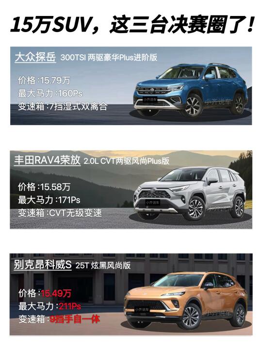 💰15万SUV，这三台决赛圈了 🔥