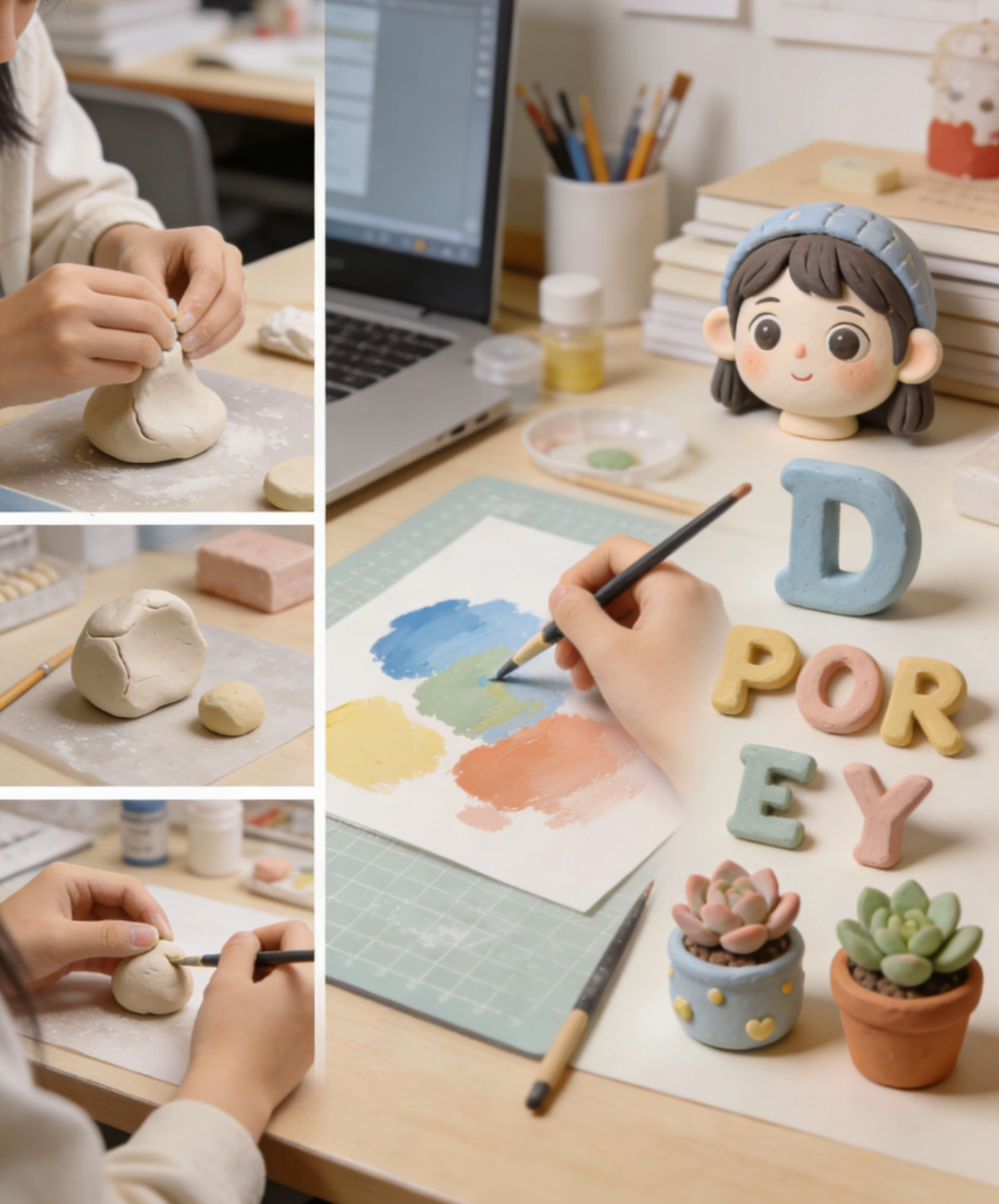 寒假宅家不摆烂，来做石塑黏土摆件放寒假回家，终于不用被早八闹钟催着跑，也能暂时从