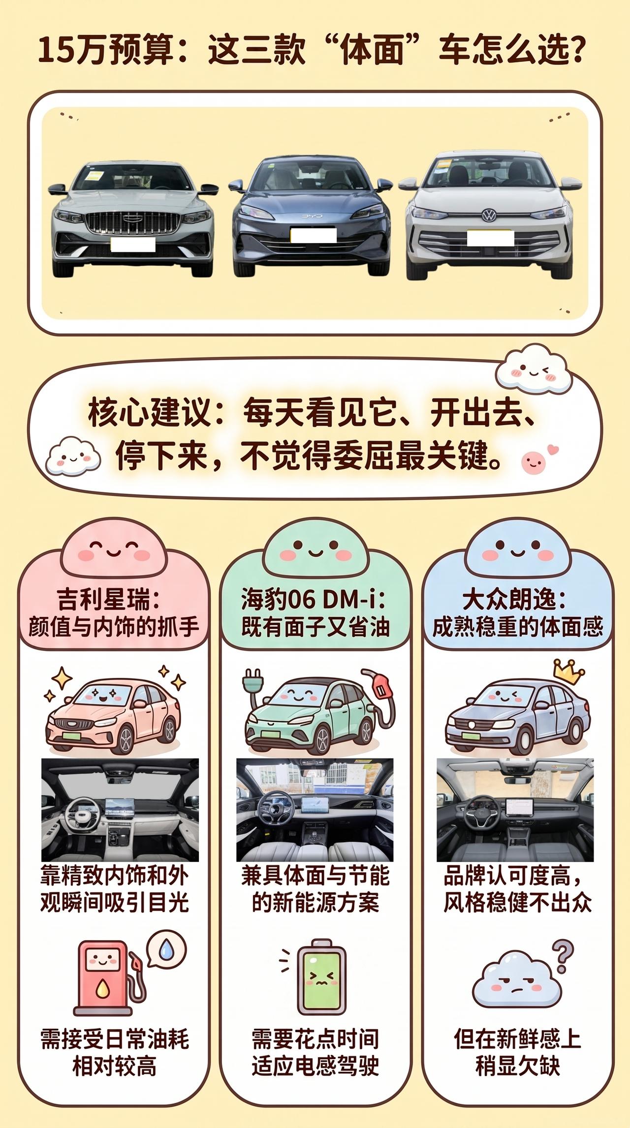 【15万，年轻人买第一台车，想有点面子】星瑞、海豹06 DM-i、朗逸怎么选？ 