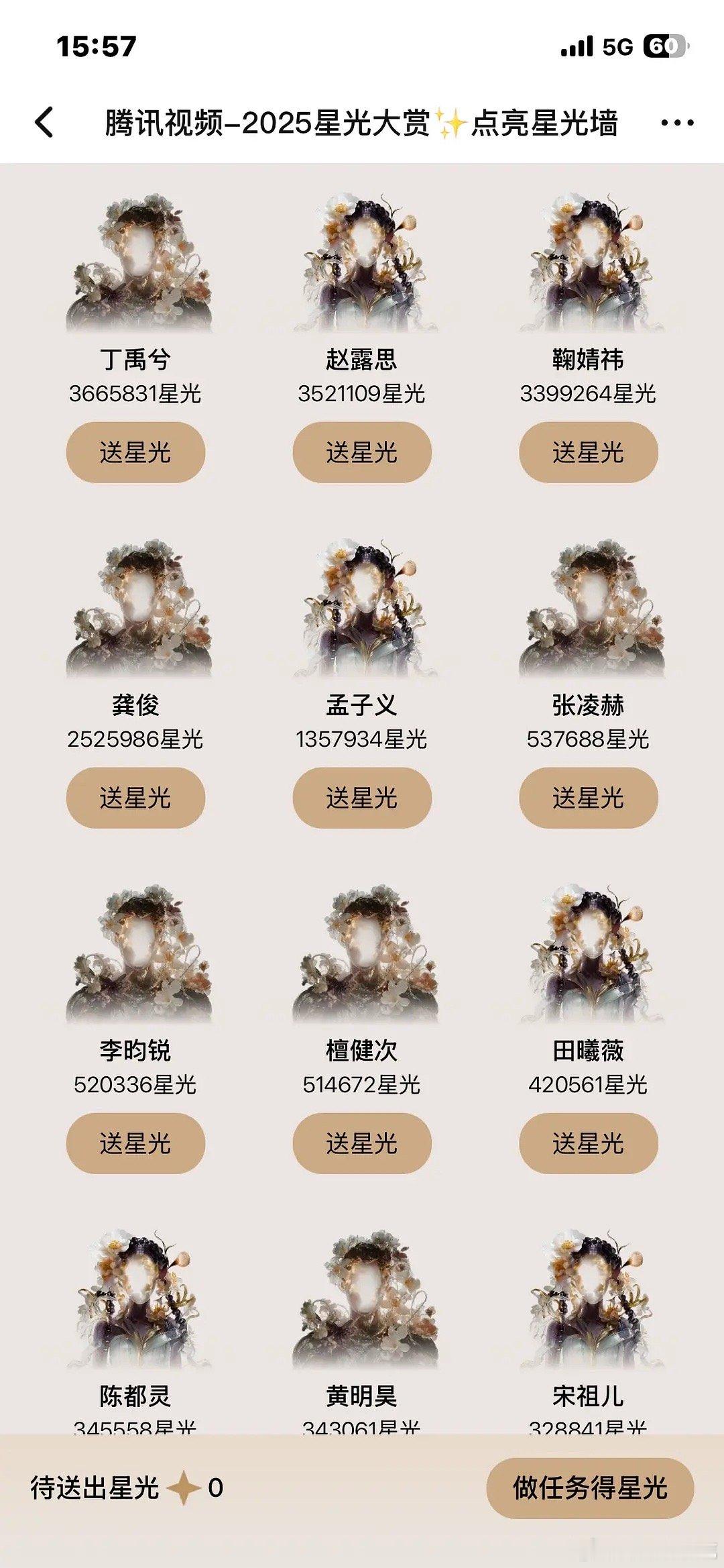 星光大赏投票张凌赫票数持续增长中🔥今年真有效播剧