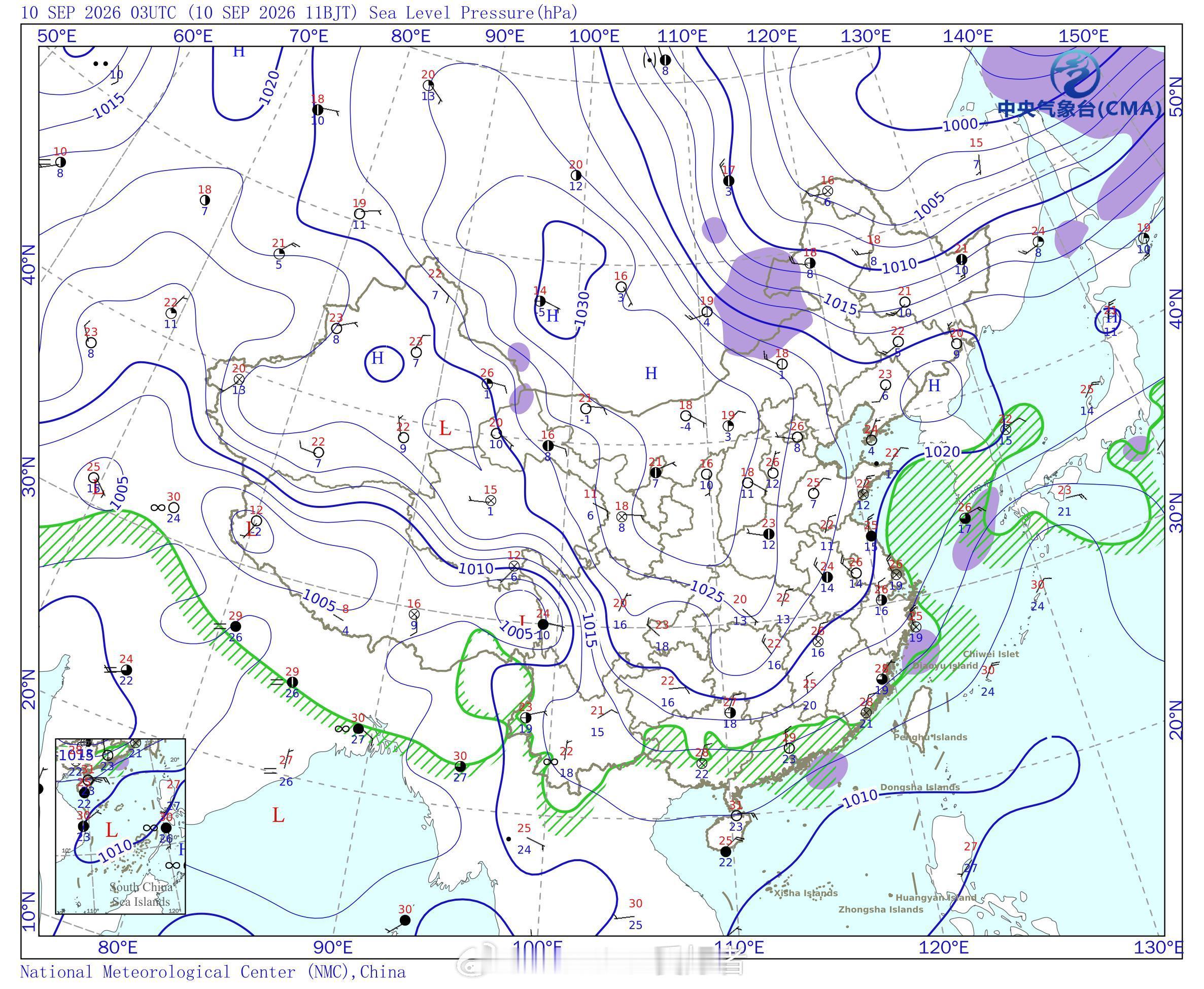 冷空气 今天，冷空气继续南下，四川盆地/重庆附近的降温非常明显，昨天还在高温，今