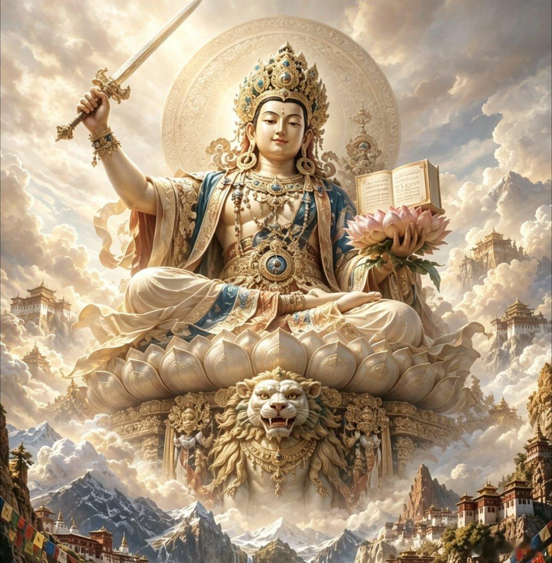 遇见文殊菩萨🙏停下许个心愿，智慧常伴，福运自来。愿前程坦荡，家人安康，万事如愿
