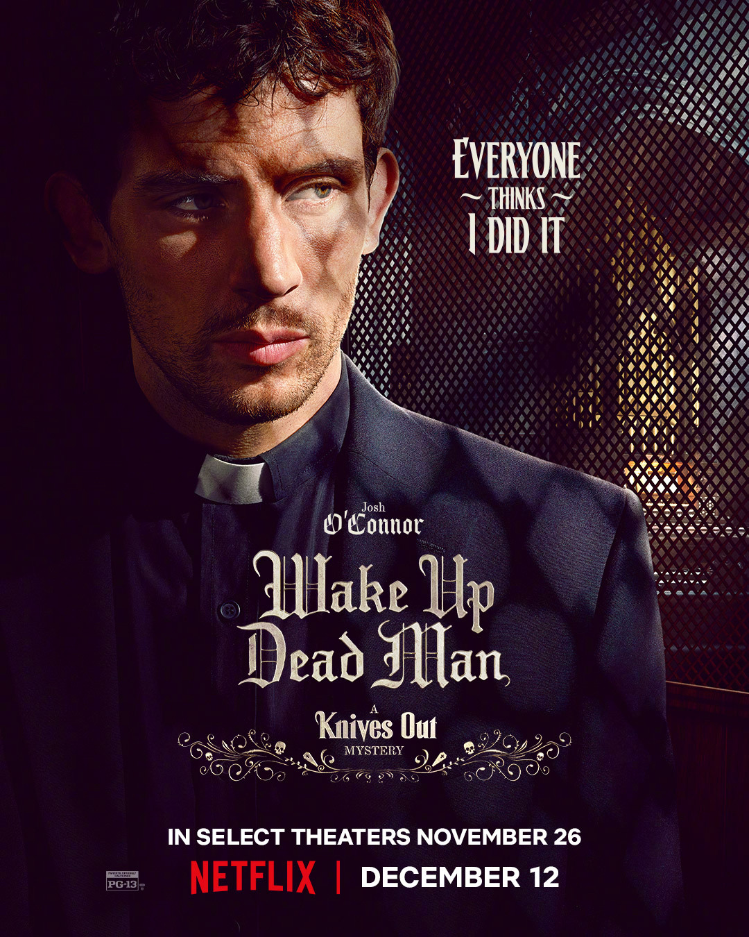 乔什·奥康纳，利刃出鞘3 小神父Jud 导演莱恩·约翰逊此前对乔什并不熟悉，是丹