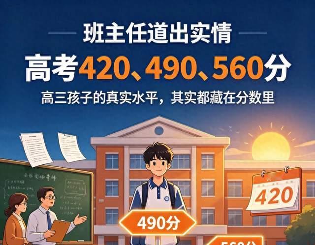 班主任道出实情：高考420、490、560分，高三孩子的真实水平