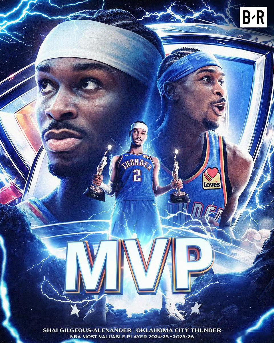 亚历山大当选本赛季常规赛MVP，他也成为NBA历史第14位连续两年当选MVP的球