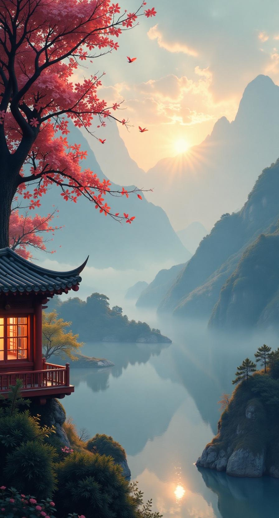 《七绝·岁月静好》
繁华已远梦中藏，
云卷云舒自在长。
一帘幽梦随风去，
人生如