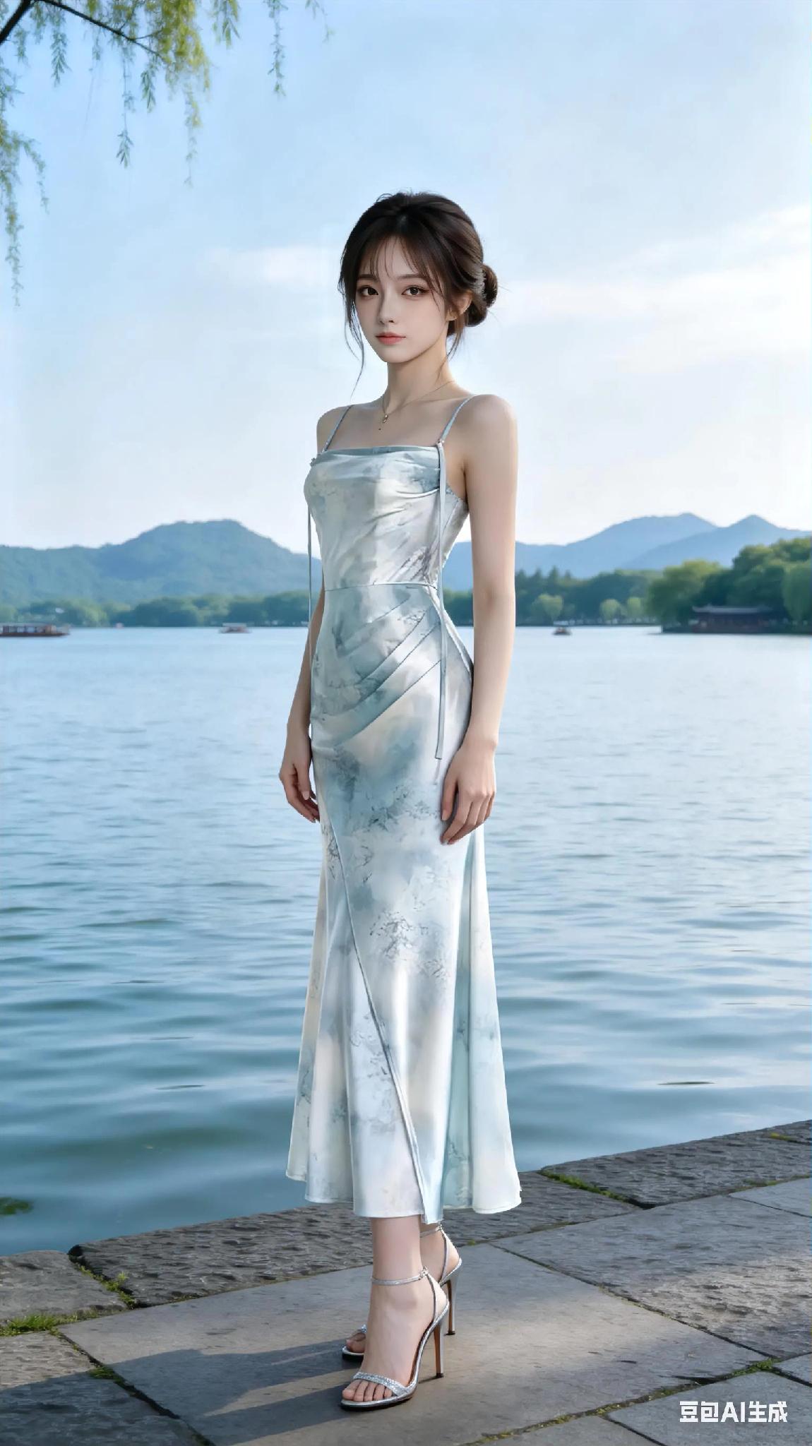 她的清新如同甘甜的清泉，令人回味无穷；她的脱俗气质则如同高雅的琴音，让人陶醉其中