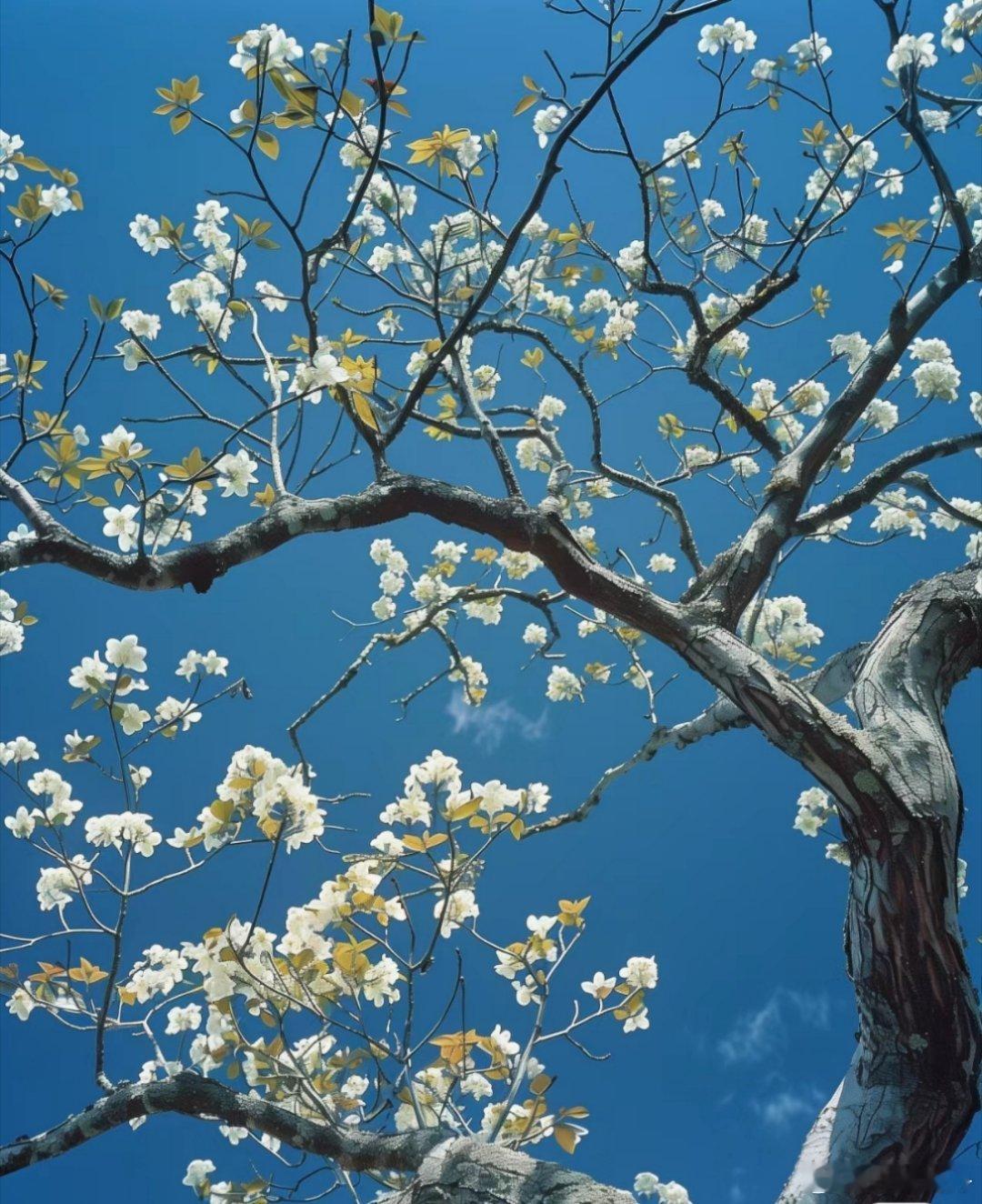 一不小心，把树拍成了#梵高# 的画，大家看一看，这像不像盛开的#杏花# 图？ ​
