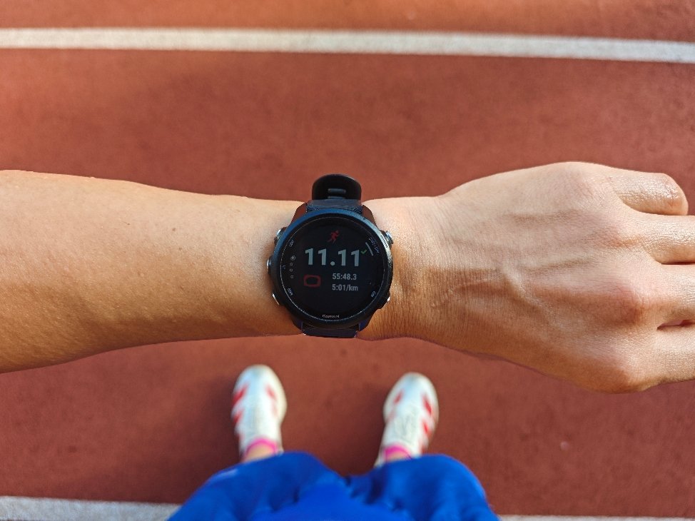 早上7:30的操场；跑步11Km；畅快的大汗淋漓🏃♂️偶遇"猫教练"，一停下它