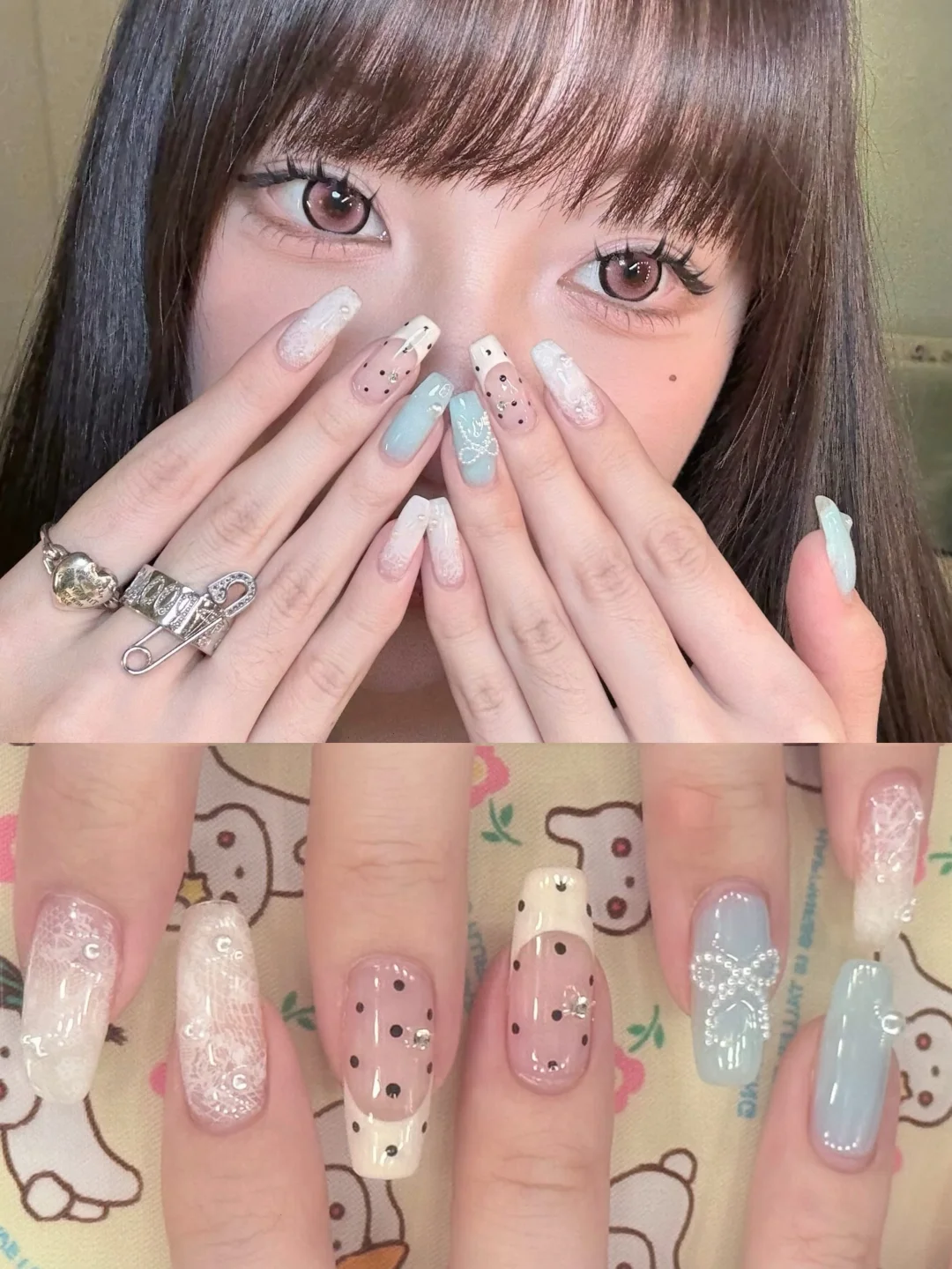 👗ins风美甲｜韩女味很浓的芭蕾风美甲