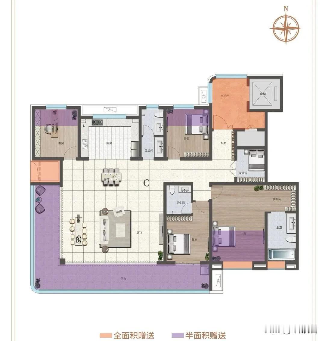 今天真是涨见识了，没想到老家这地方还有200平以上的大平层，一个227平的房子，