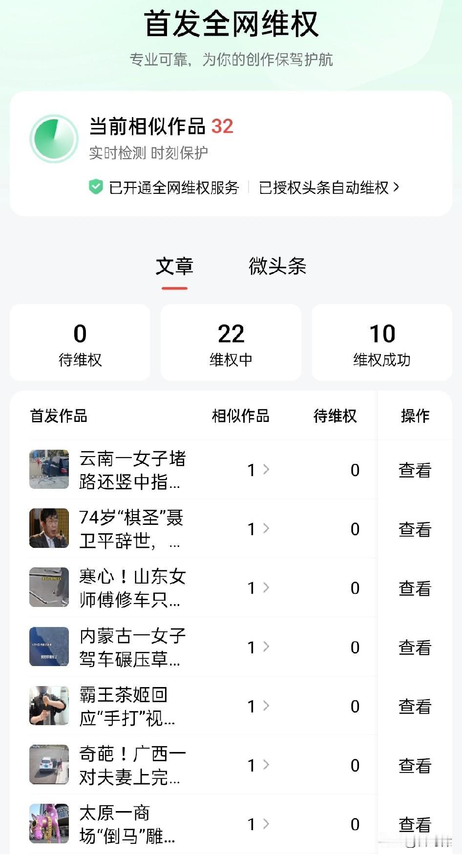 头条抄袭者还是多，一直以来维权中的作品始终都没有回归0篇。刚刚看了一下，当前竟然