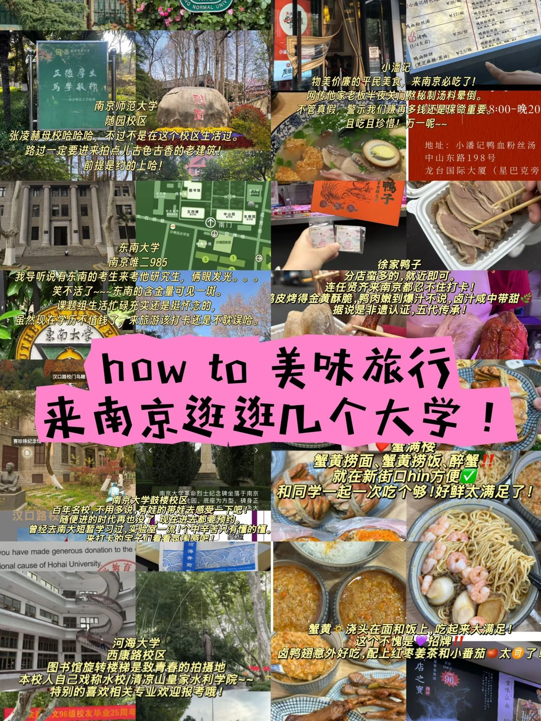 how to 美味旅行|来南京逛逛几个大学！
