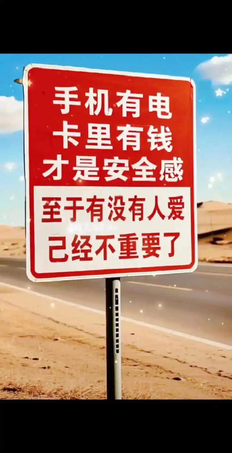 安全感源于两个有字
      手机有电，卡里有钱，这便是满满的安全感。正如网上