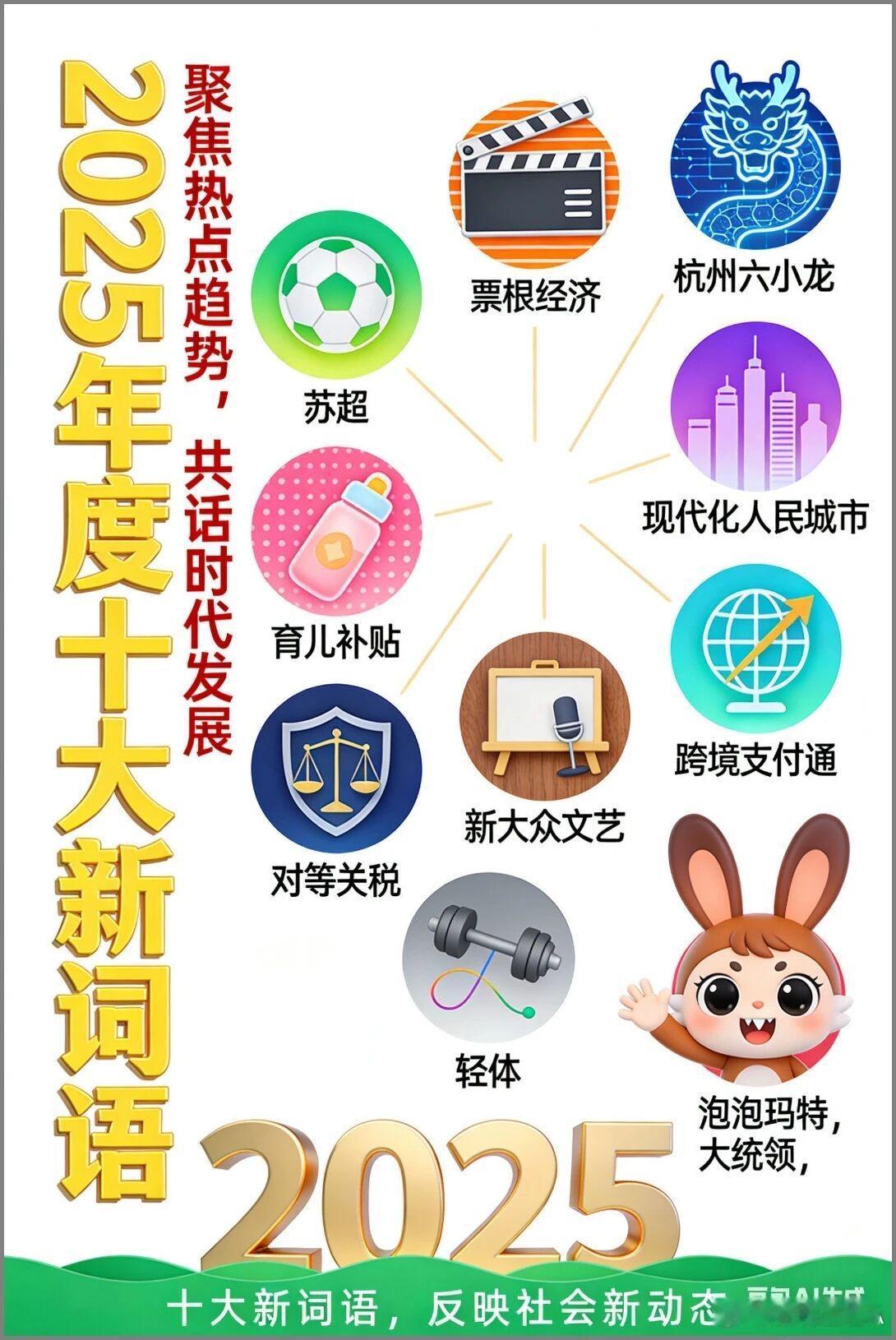 2025年十大新词语
这些你都知道吗？我好多都不懂了😉
2025热词 2025