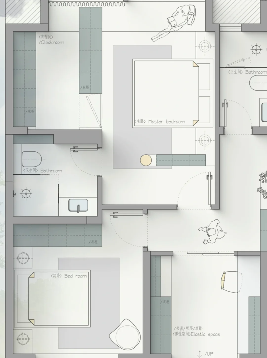 经典户型改造｜最好的南卧室当然是留给女儿