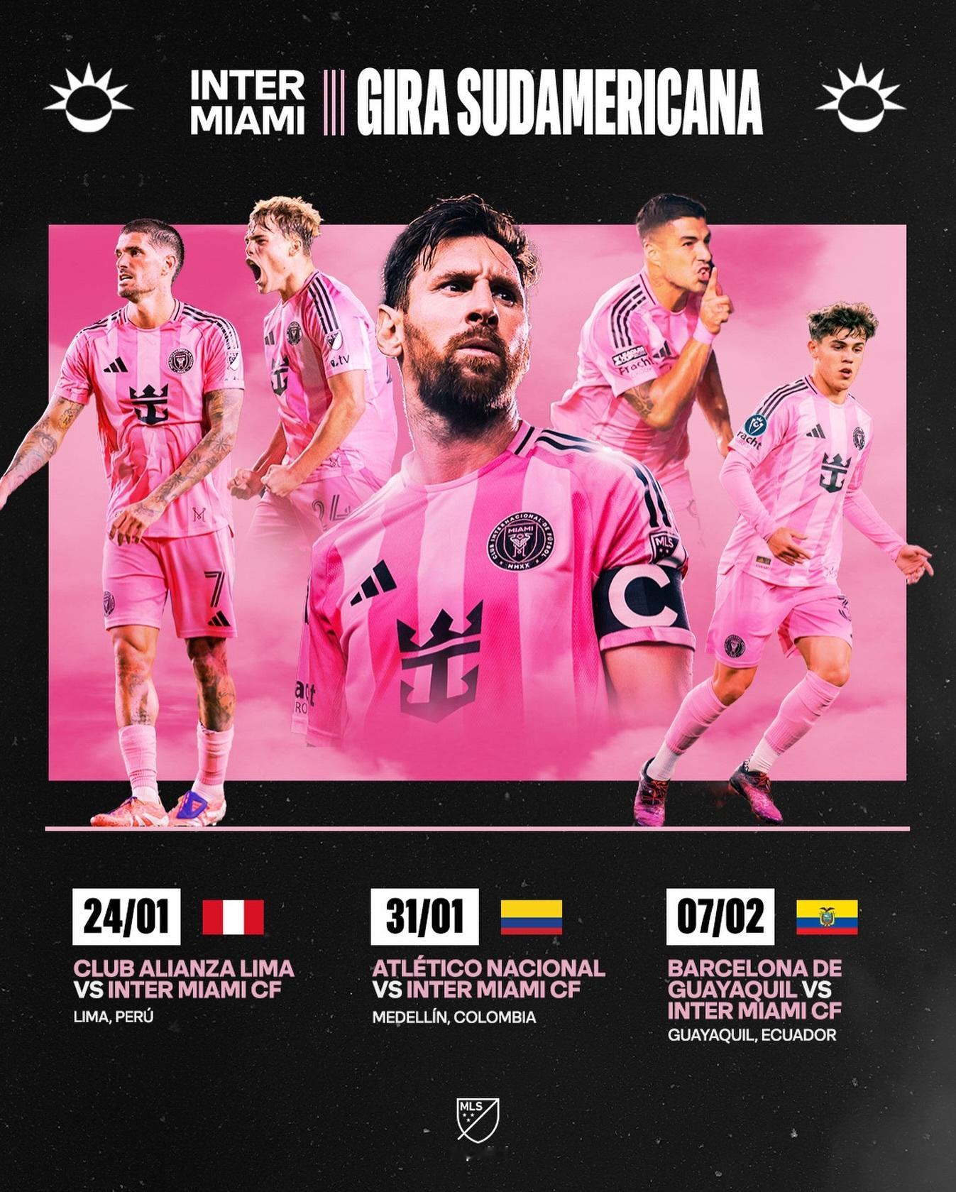 美职联官方公布迈阿密国际季前赛赛程：迈阿密国际的足球跨越国界🌎💗 以里奥·梅