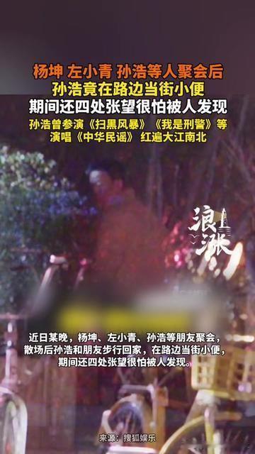 杨坤左小青聚会散场后，孙浩蹲在路边的动作，把明星的人间真实扒得透透的，

凌