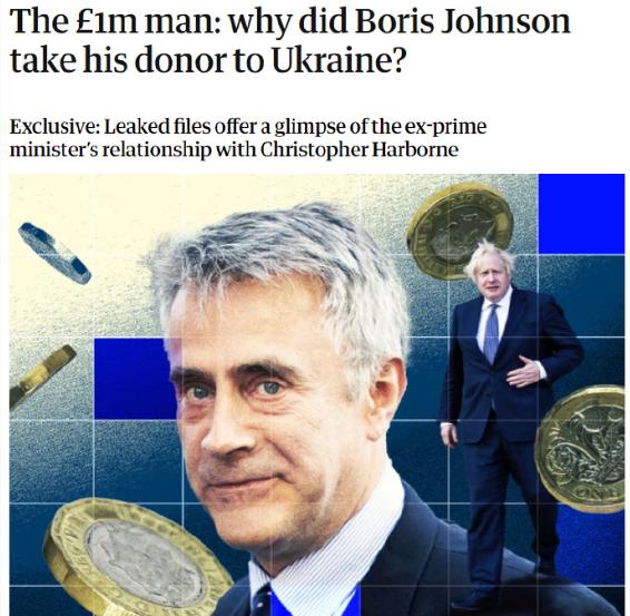 《卫报》：英国前首相约翰逊为收受贿赂，而游说继续乌克兰冲突。
报道称，约翰逊接受