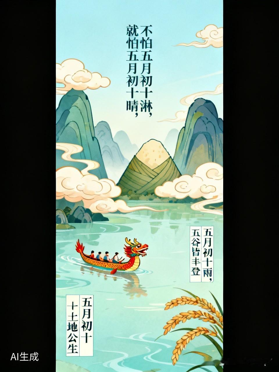 -今天是五月初十民间俗语有
不怕五月初十雨，就怕五月初十晴
（初十降雨为佳，晴天