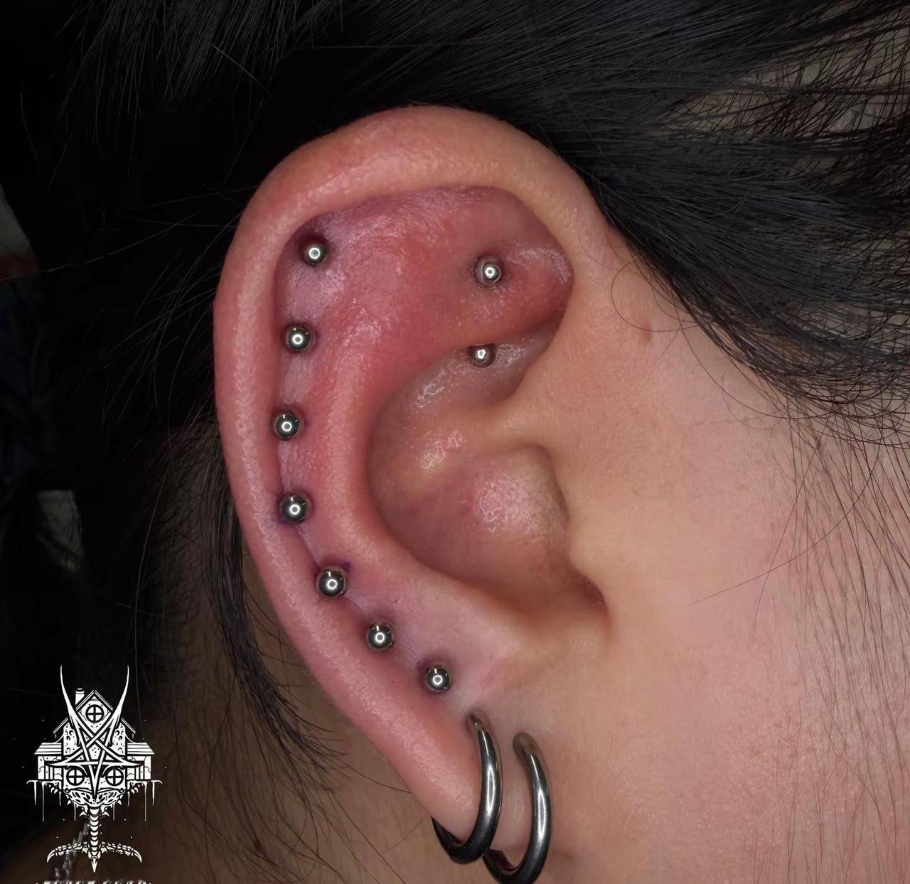 PRECISION IS EVERYTHING 📐Seven piercing