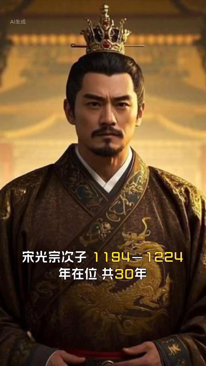 南宋皇帝(4)：宋宁宗赵佗。
宋宁宗赵佗，118-1224，南宋第四位皇帝。宋光