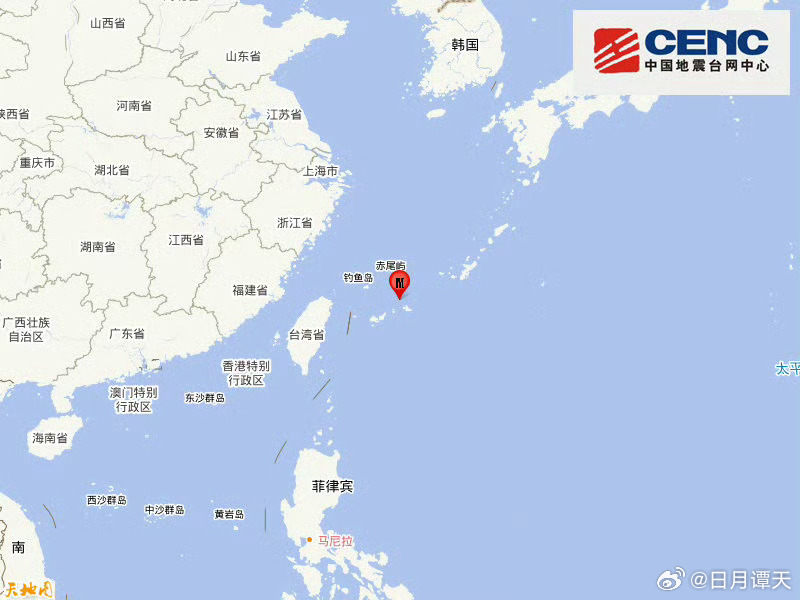 地震快讯中国地震台网正式测定：03月02日18时39分在琉球群岛（北纬25.15