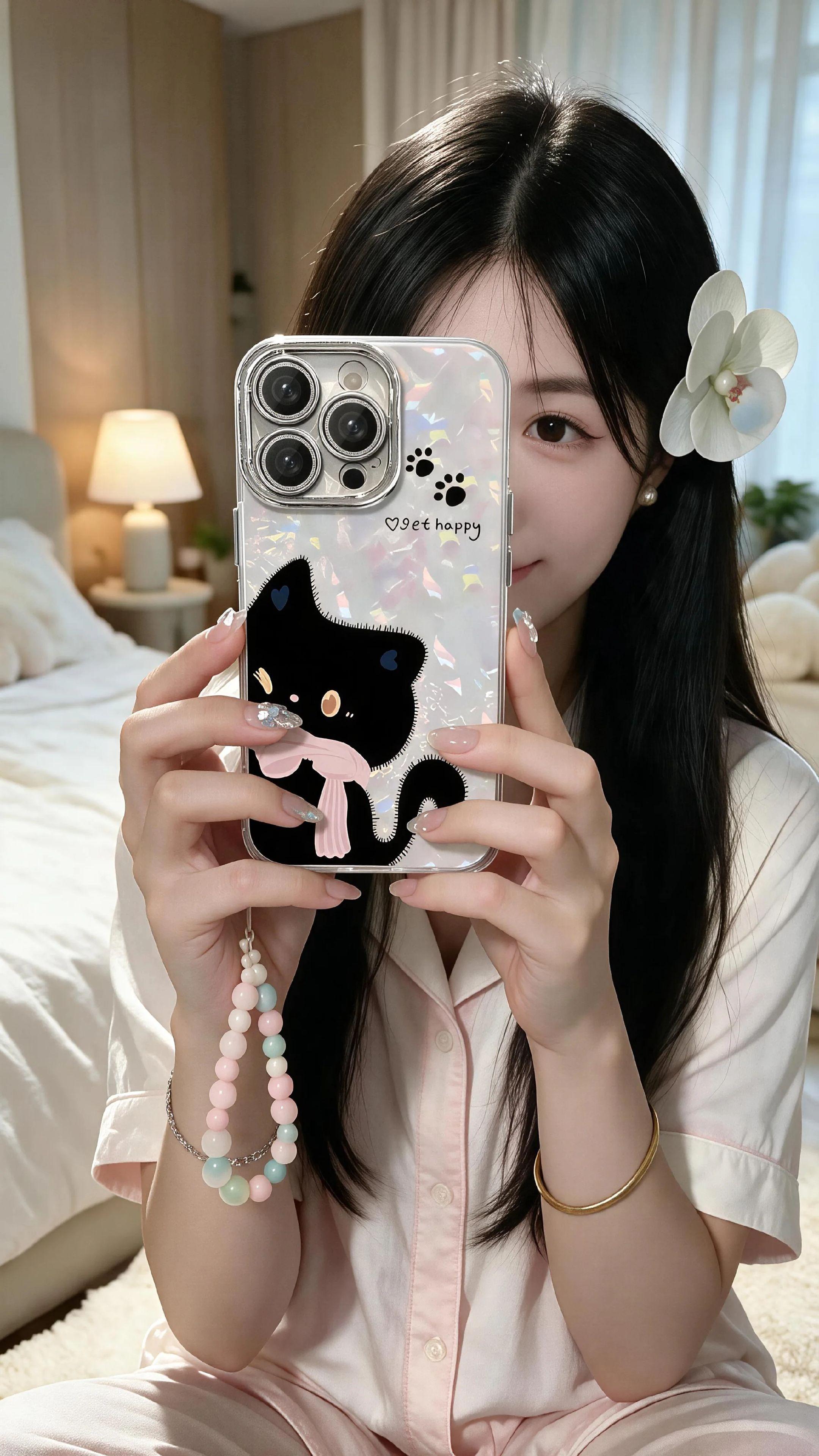 苹果手机壳 猫系手机壳 韩系猫耳手机壳 爱了爱了