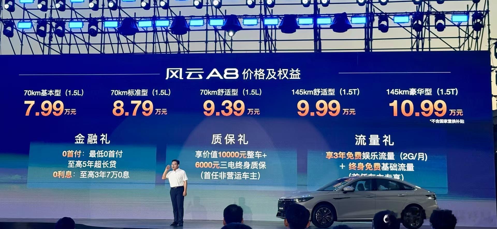 今晚奇瑞风云A8上市，售价：售7.99-10.99万元！号称：价格“较真到底”，