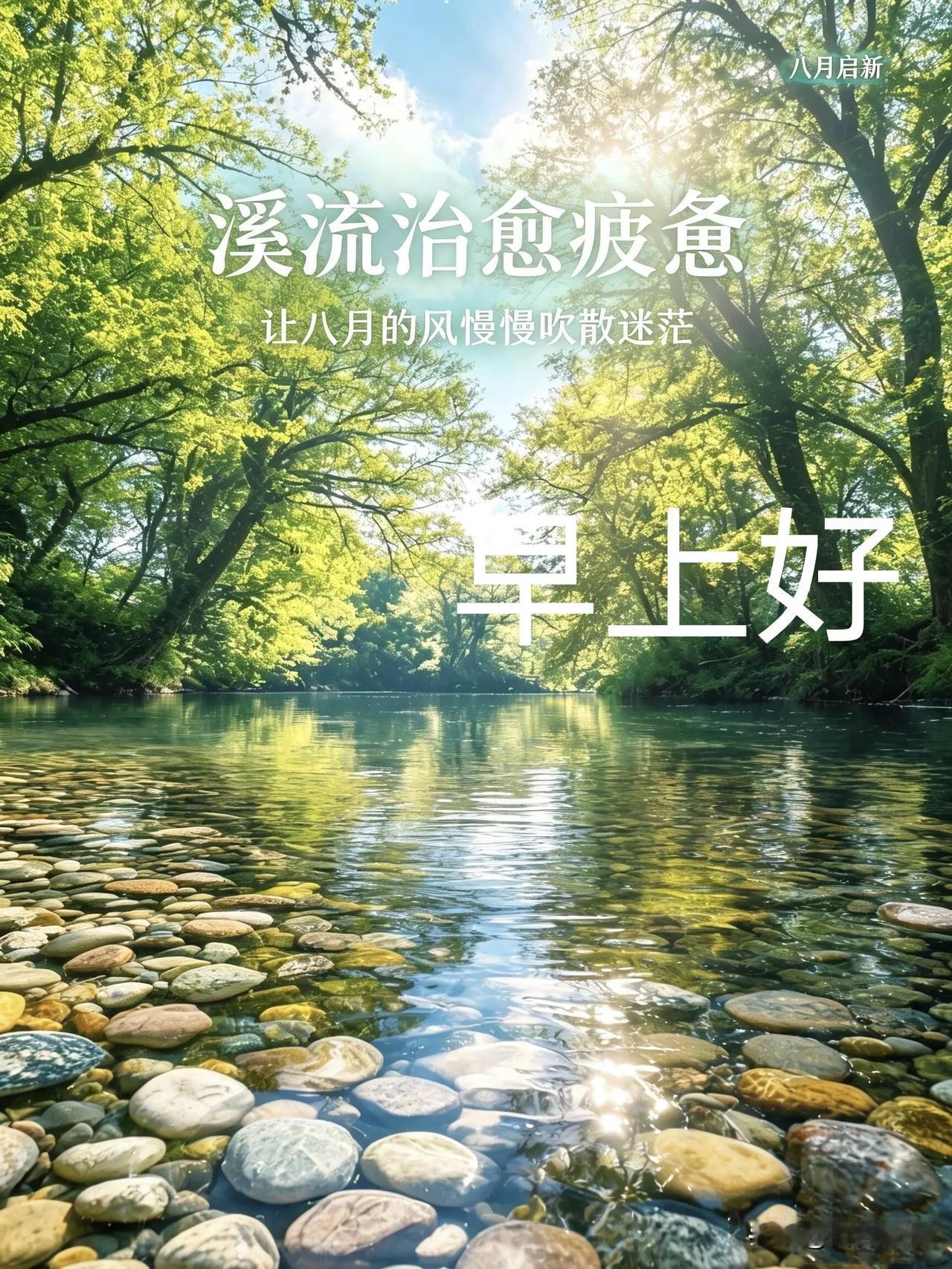 清晨有风，心中有光。放下昨日烦恼，带着温柔与从容，开启新的一天。