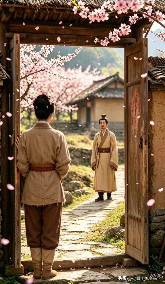 续句诗：
隔世桃花依旧红，
倚扉人面笑犹同。
刘郎去后无消息，
天涯海角难相逢。