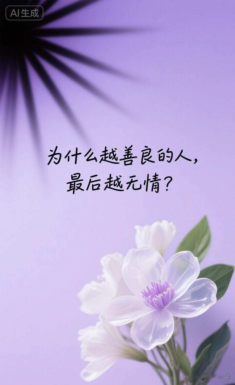 为什么越善良的人，最后越无情？

作家余华说：“当我们凶狠地对待这个世界时，这个