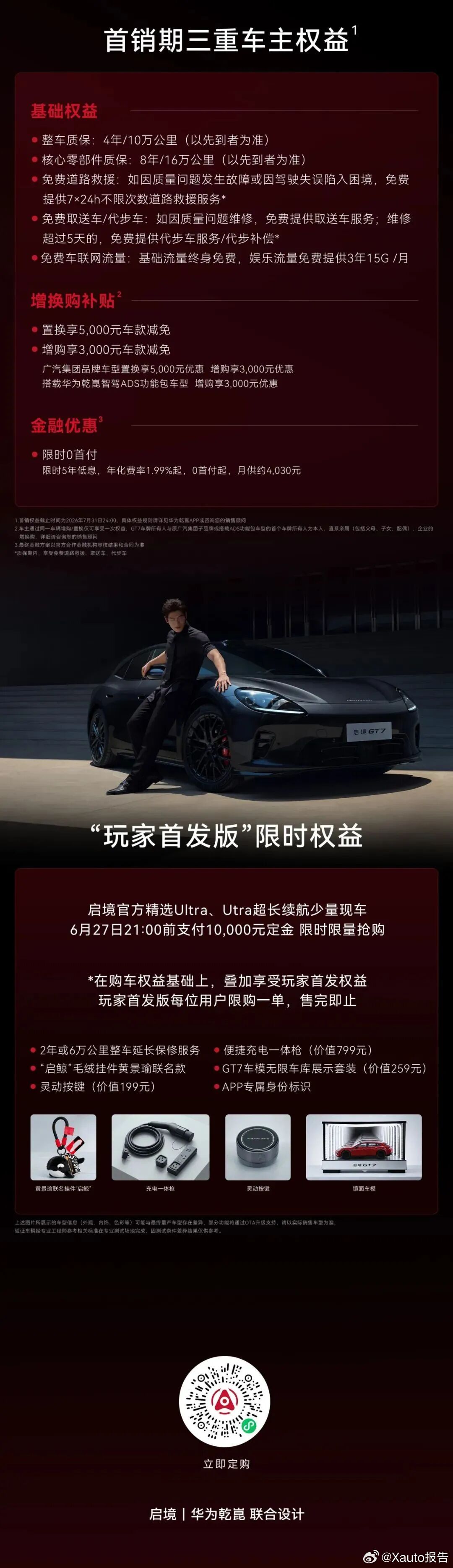 一图读懂启境GT7选购指南！官方售价区间定格在20.99万至32.99万元。依托