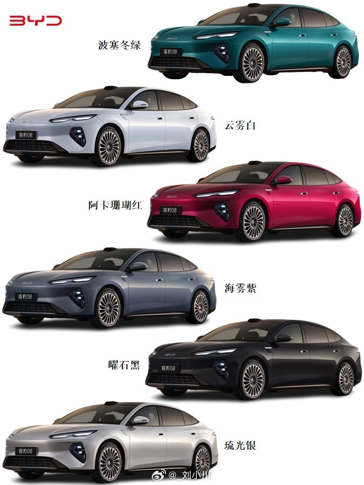 比亚迪海豹08 【新车选色】比亚迪海豹08，大家说选哪个颜色好看