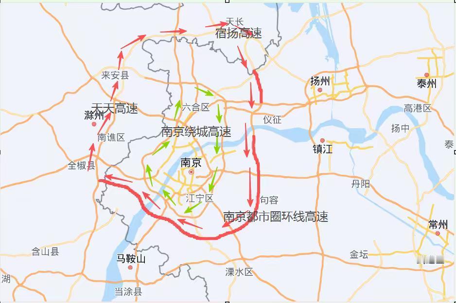 江苏 南京双层环线高速：一城双环跨苏皖，格局独树一帜
       南京拥有两层